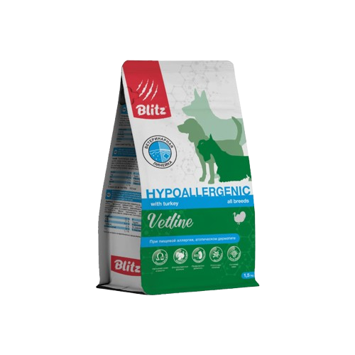 Blitz Vetline Hypoallergenic сухой полнорационный диетический корм для собак при аллергии и атопическом дерматите